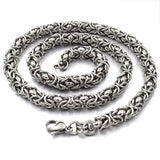 7mm Stainless Steel Byzantine Chain Necklace Mens Jewelry Gift