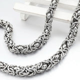 7mm Stainless Steel Byzantine Chain Necklace Mens Jewelry Gift