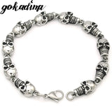 Biker Skull Bracelet 316L Stainless Steel Punk Rock Style