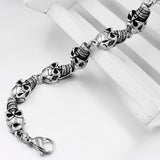 Biker Skull Bracelet 316L Stainless Steel Punk Rock Style