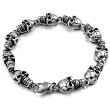 Biker Skull Bracelet 316L Stainless Steel Punk Rock Style