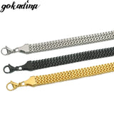 Men Bracelet Link Chain Cuban Jewelry Punk Stainless Steel Snake Bracelets Long