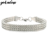 Men Bracelet Link Chain Cuban Jewelry Punk Stainless Steel Snake Bracelets Long