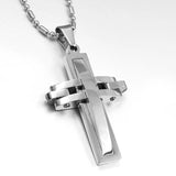 Fashion Stainless Steel Cross Pendant Necklace for Men Women