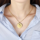 Bitcoin Pendant Necklace Men Personalized 18k Plated Stainless Steel