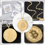 Bitcoin Pendant Necklace Men Personalized 18k Plated Stainless Steel