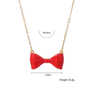 Stylish Bow Necklace Pendant, Dainty Jewelry for Women