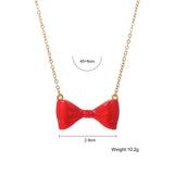 Stylish Bow Necklace Pendant, Dainty Jewelry for Women