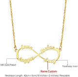 2 Names Monogram Initial Necklace Infinity Style Stainless Steel Gift