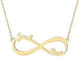 2 Names Monogram Initial Necklace Infinity Style Stainless Steel Gift