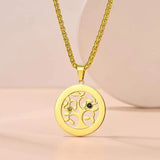 Tree of Life Necklace with Birthstones & Names Stainless Steel Pendant Gift