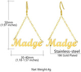 Custom Name Drop Dangle Earrings - Personalized Stainless Steel Jewelry