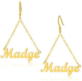 Custom Name Drop Dangle Earrings - Personalized Stainless Steel Jewelry