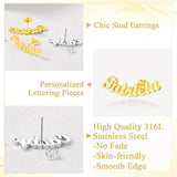 Personalized Plated Stud Earrings Name Memorial Dainty Jewelry Accessories