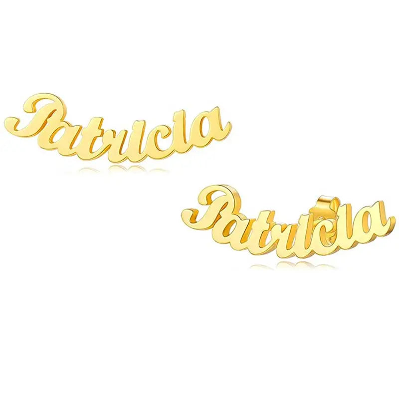 Personalized Plated Stud Earrings Name Memorial Dainty Jewelry Accessories