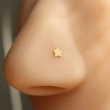 14k Nose Ring Stud 20 Gauge L-Shaped Nose Piercing Jewelry