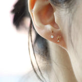 14k Reindeer Snowflake Christmas Heart Earrings Dainty Minimal Style Kids