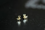 14k Reindeer Snowflake Christmas Heart Earrings Dainty Minimal Style Kids