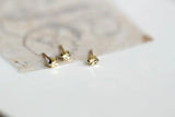 14k Reindeer Snowflake Heart Crystal Earrings Studs for Kids