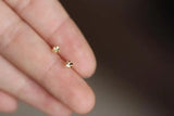 14k Reindeer Snowflake Heart Crystal Earrings Studs for Kids
