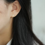 9k Real Star Moon Asymmetric Earrings for Women