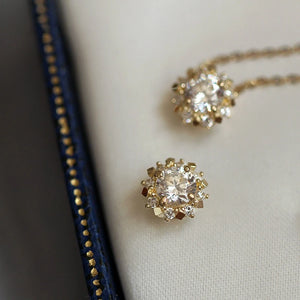 Crystal Ball Sun Necklace Minimal Victorian Gift