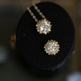 Crystal Ball Sun Necklace Minimal Victorian Gift