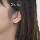 9k Solid Aircraft Crystal Stud Earring Minimal Style Gift Bridesmaid