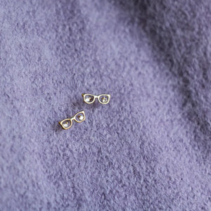 9k Crystal Eye Stud Earrings Vintage Style Bridal Shower Jewelry
