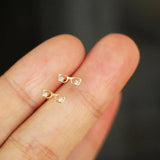 9k Crystal Eye Stud Earrings Vintage Style Bridal Shower Jewelry
