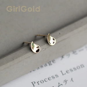 Crystal Water Drop Twirl Stud Earrings Dainty Minimal Bride Wedding Gift