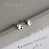 Crystal Water Drop Twirl Stud Earrings Dainty Minimal Bride Wedding Gift