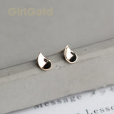 Crystal Water Drop Twirl Stud Earrings Dainty Minimal Bride Wedding Gift