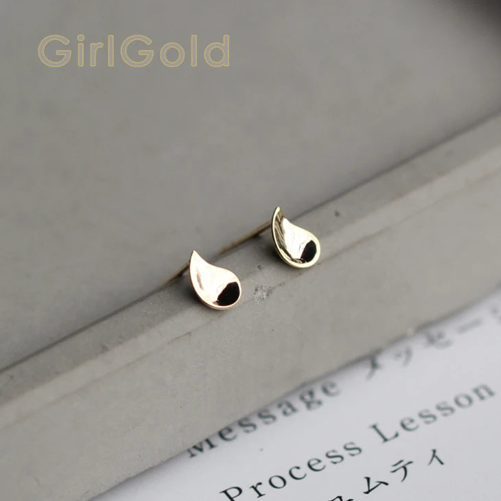 Crystal Water Drop Twirl Stud Earrings Dainty Minimal Bride Wedding Gift