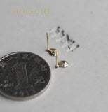 Crystal Water Drop Twirl Stud Earrings Dainty Minimal Bride Wedding Gift