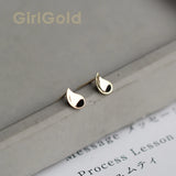 Crystal Water Drop Twirl Stud Earrings Dainty Minimal Bride Wedding Gift