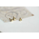 Dainty Minimalist 9k Solid Clover Stud Earring Gift