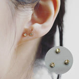 Dainty Minimalist 9k Solid Clover Stud Earring Gift