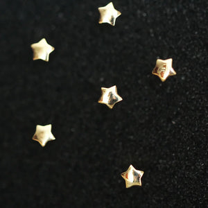 9k Solid Stars Smooth Surface Stud Earring Mini Dainty Women Minimal Style Gift
