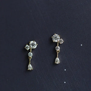 Crystal Studded Dainty Earrings for Women Minimal Style Gift