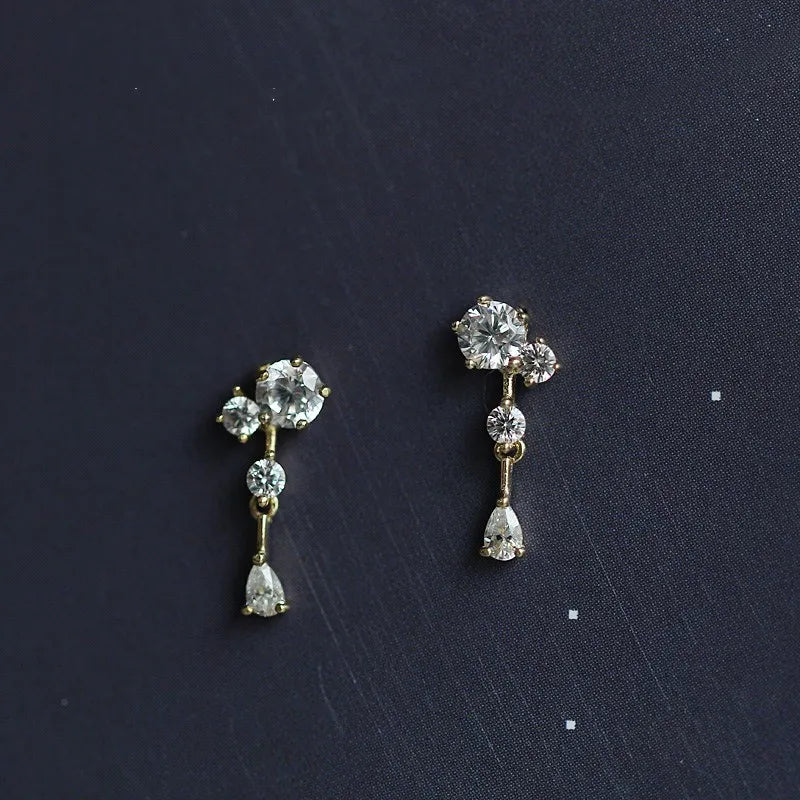Crystal Studded Dainty Earrings for Women Minimal Style Gift