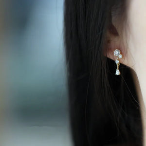 Crystal Studded Dainty Earrings for Women Minimal Style Gift