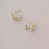 9k Solid Unique Star Stud Earring Dainty Minimalist Minimal Gift