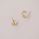 9k Solid Unique Star Stud Earring Dainty Minimalist Minimal Gift