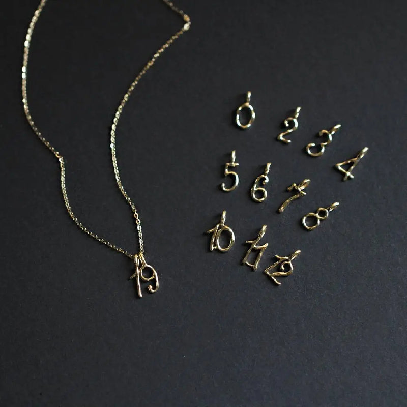 Grilgold 9k Ins Digital Pendant for Careful Girl