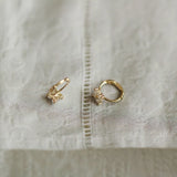 9k Zircon Four Leaf Small Flower Earrings