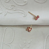 9k Solid Pink Crystal Stud Earrings