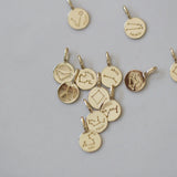 9k Hand Necklace Pendant for Women 12 Constellations Coin Mini Pendant Gift