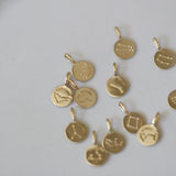 9k Hand Necklace Pendant for Women 12 Constellations Coin Mini Pendant Gift