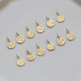 9k Hand Necklace Pendant for Women 12 Constellations Coin Mini Pendant Gift